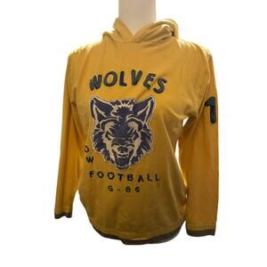 Gap Kids Football Yellow Vintage Style Varsity Hoodie - Size XL (12)